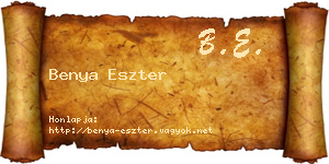 Benya Eszter névjegykártya