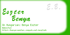 eszter benya business card